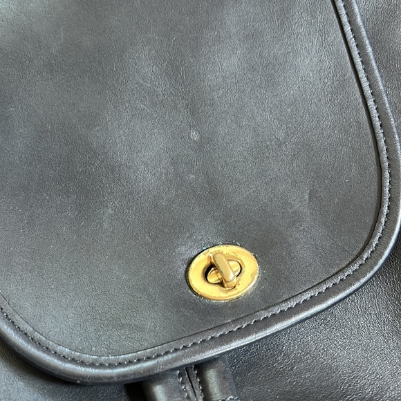*Large* Vintage Coach Backpack (Black) main image 8